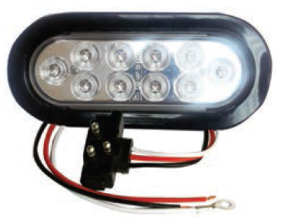STOP LED OVALADO BLANCO/BLANCO LED  10 LED 12V ¢16.000