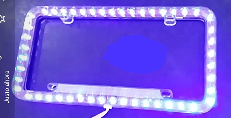 PORTA PLACA LED BLANCO/AZUL