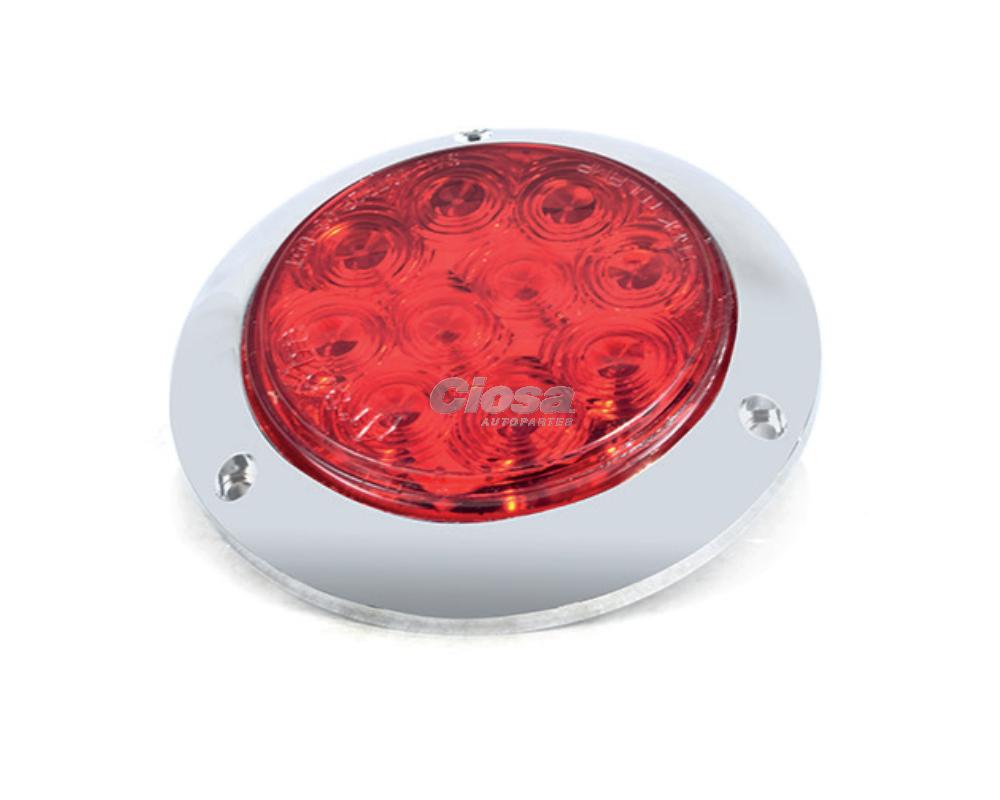 STOP 4" LED ROJO 10LED BASE CROMADA ¢10.000