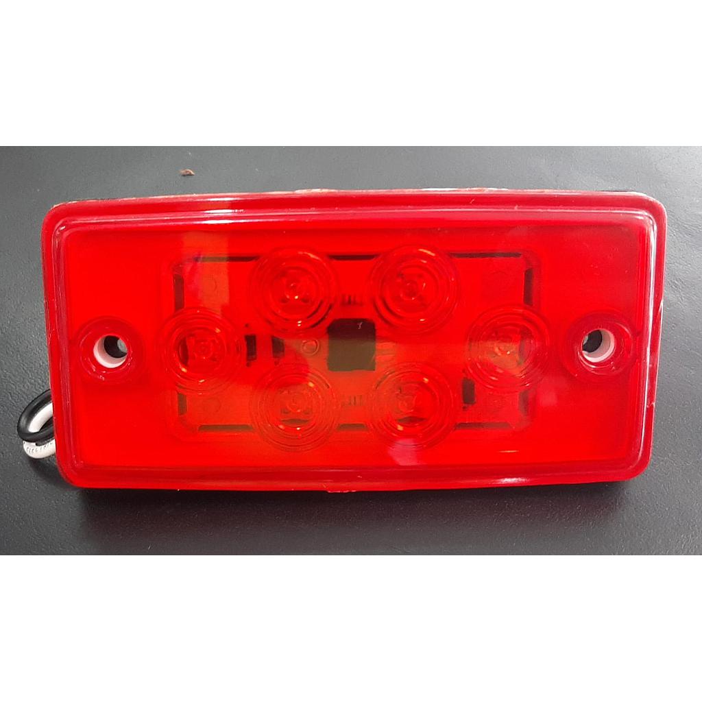 FAROL RECT VISERA (6 LED) ROJO ¢6.000