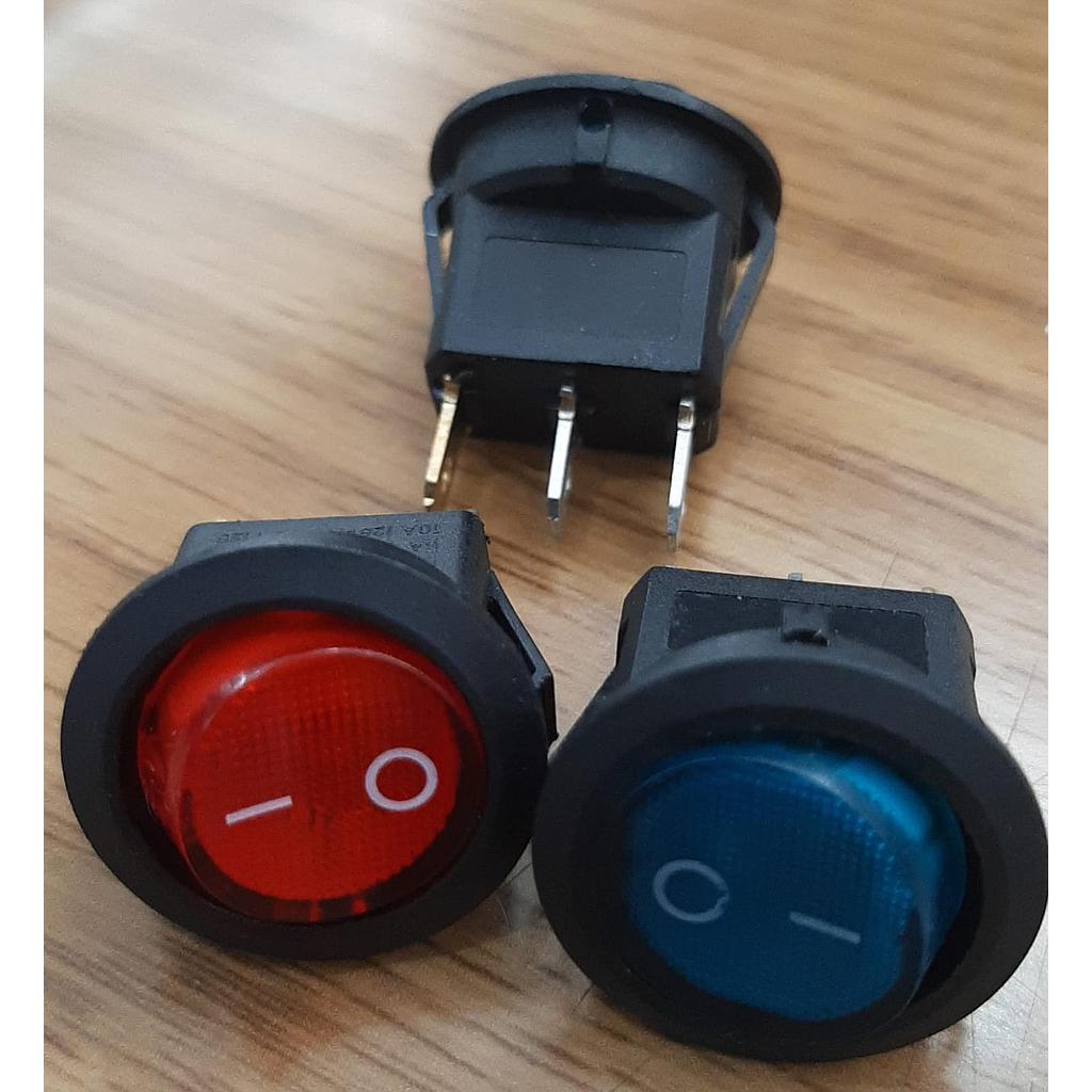 SWITCH C/LUZ PILOTO REDONDO VERD/ROJO/AZUL 3 PAT. ¢800