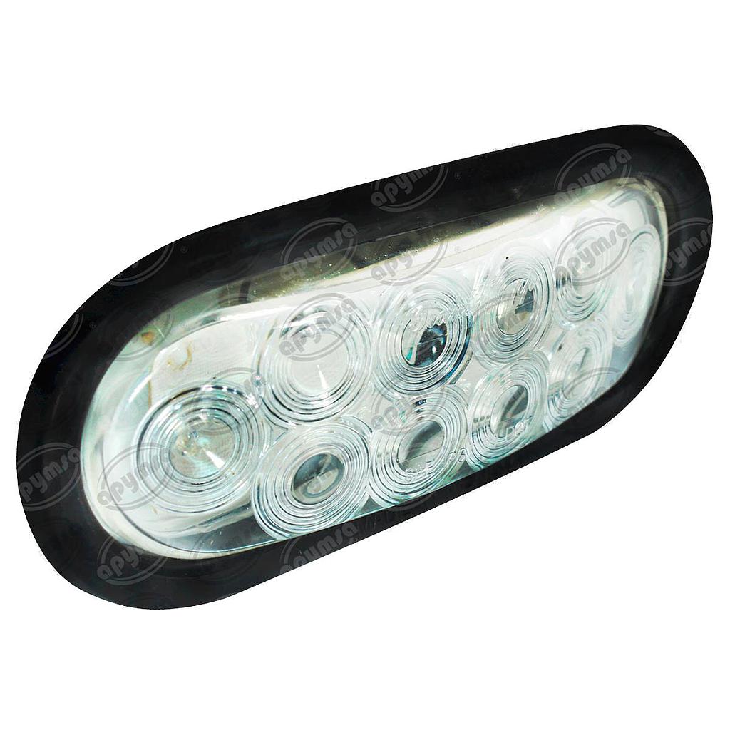 STOP LED OVALAD BLANCA/ROJO 10LED LUZ FIJA SELLADA COMPLETA MULTIVOL ¢11.000