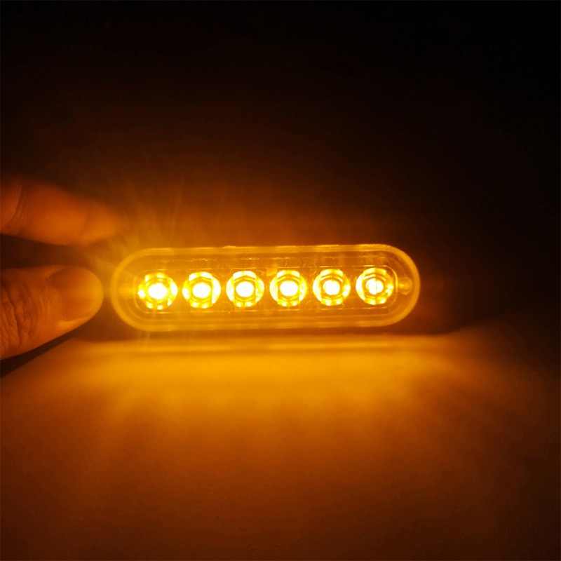 LAMPARA LATERAL LED AM/RJ/BL 12/24V 6 LED CON STROBER ¢6.000