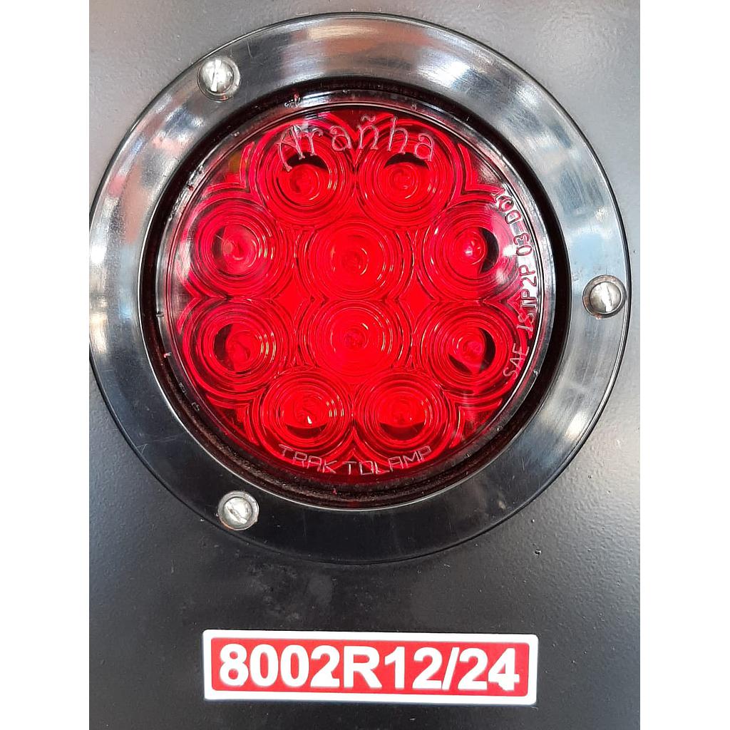 STOP 4" LED CON BISEL NEGRO ROJO 10LED SELLADO COMPLETO 12/24 ¢7.000 