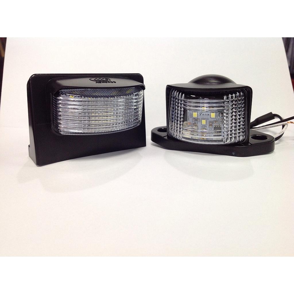 LUZ PLACA 4 LED NEGRA GRANDE ¢3.000