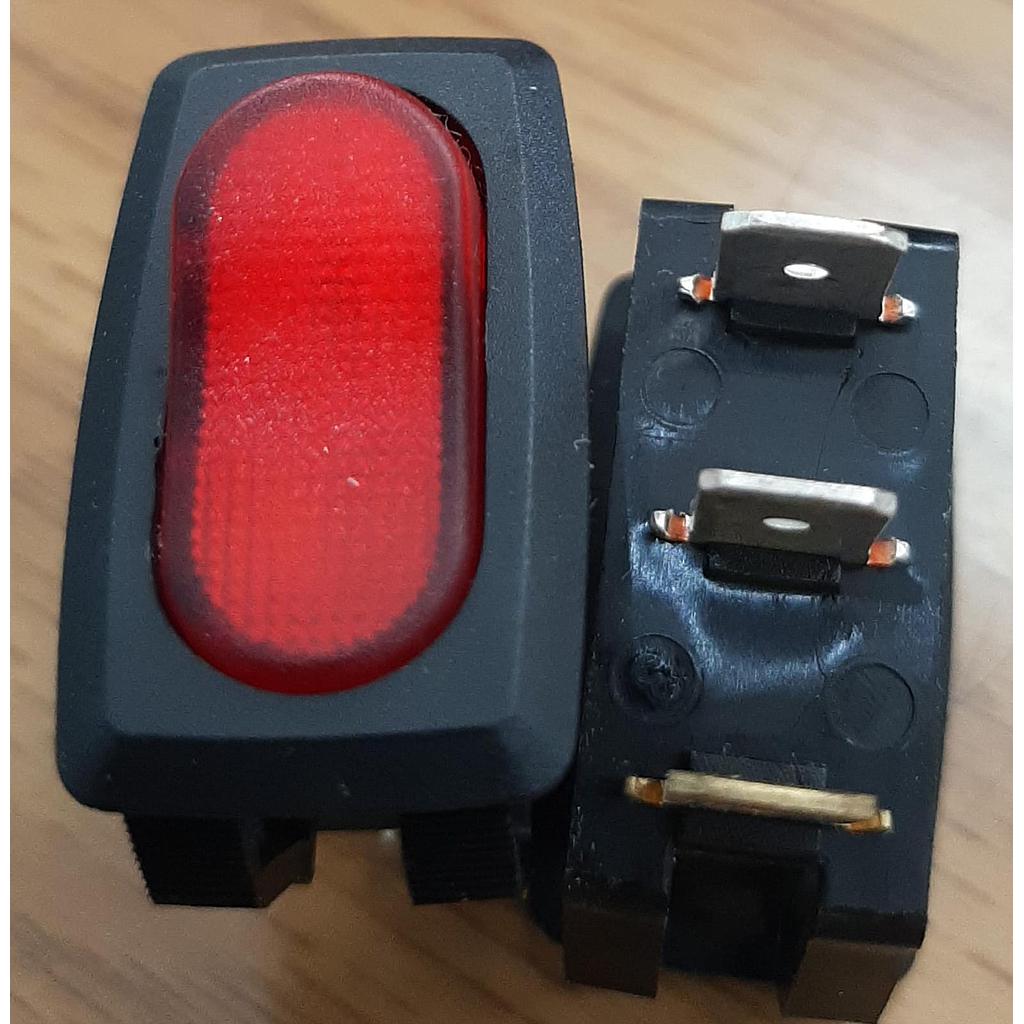 SWITCH 1 PASO 3P TECLA PILOTO ROJO ¢2.500