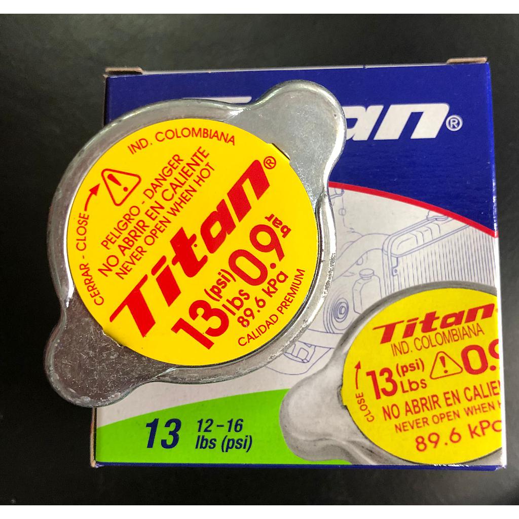 TAPON DE RADIADOR PEQUEÑO 13LBS TITAN ¢4.200