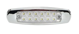 LUZ LATERAL LED BLANC 12V 12LED CON BISEL METALICO ¢6.600