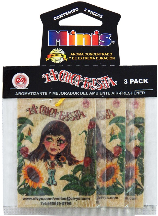 AROMATIZANTE CHICA FRESITA LAMINA MINI 3UNI ¢2.800