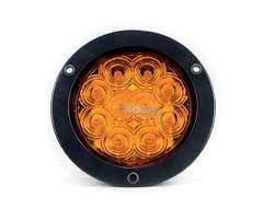 STOP 4" LED CON BISEL NEGRO AMBAR 10LED SELLADO COMPLETO 12/24 ¢7.000