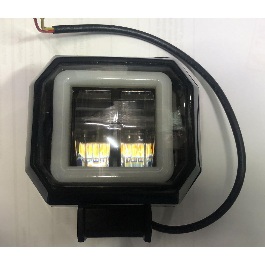 HALOGENO CUADRADO 4 LED MINI DUAL CON HALO ¢7.000