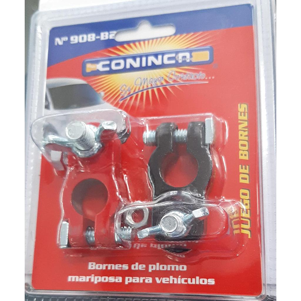 JUEGO DE BORNES PLOMO MARIPOSA ¢4.400