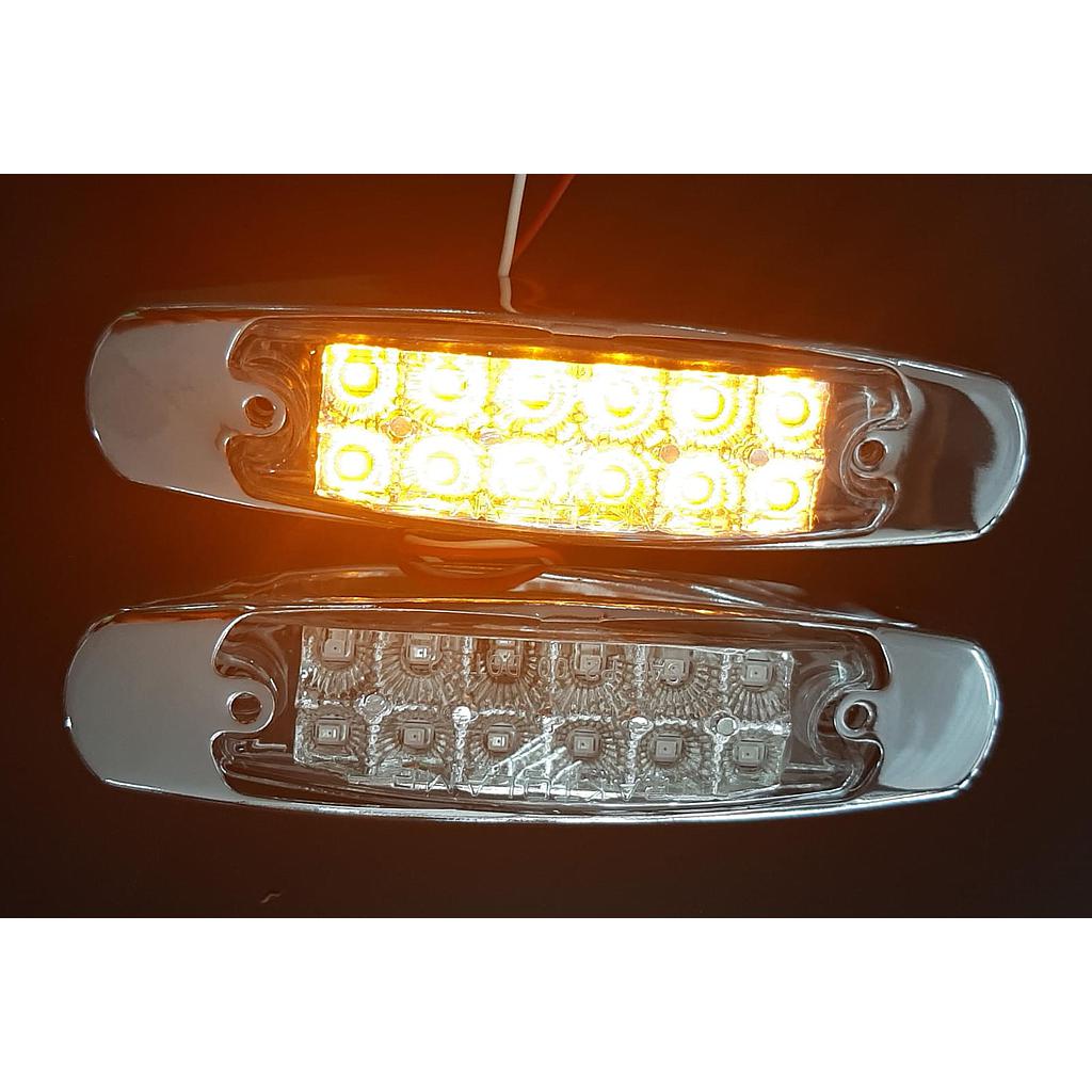 FAROL LATERAL12LED AMBAR LENTE CRIST ¢6.600